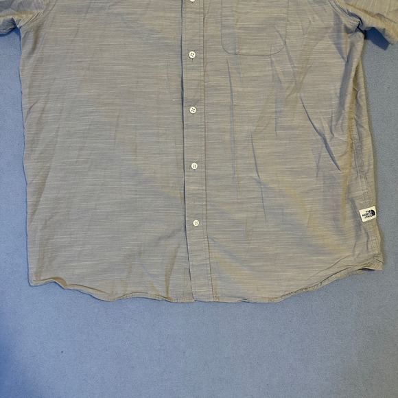 The North Face Casual Button Up Shirt Collared Short Sleeve Gray Mens Size XL - Picture 5 of 13